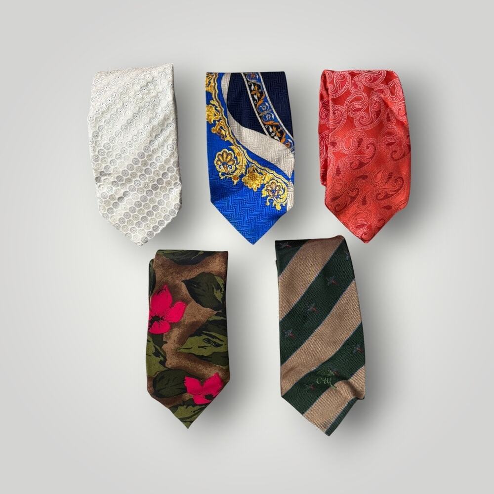 Lot of 5 Men’s Neckties Michael Kors,Rene Chagal, Princeto, Vittorio Cotta
